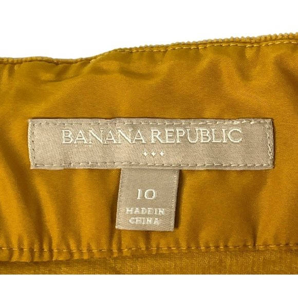 Banana Republic Mini skirt Women's 10 Corduroy Yellow Cotton Spandex Elastane - Picture 3 of 6